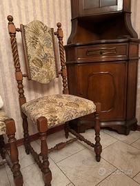 Tavolo in noce completo di 6 sedie