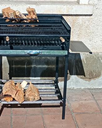 B ARBECUE  ARTIGIANALE CM 70 CON BRUCIA LEGNA