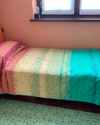 letto singolo per cameretta colore legno / arancio