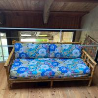 Divano in bambù da esterno o interno con cuscini