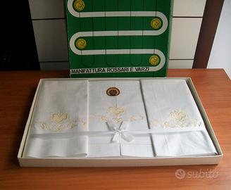 Lenzuolo con federe vintage ricamato