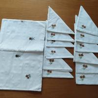 tovaglia per corredo da 12 ricamata a mano