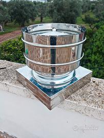Comignolo antivento a botte base 37 x 37 inox