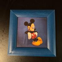 🖼️ Quadro Mickey Mouse con cornice Blu di legno