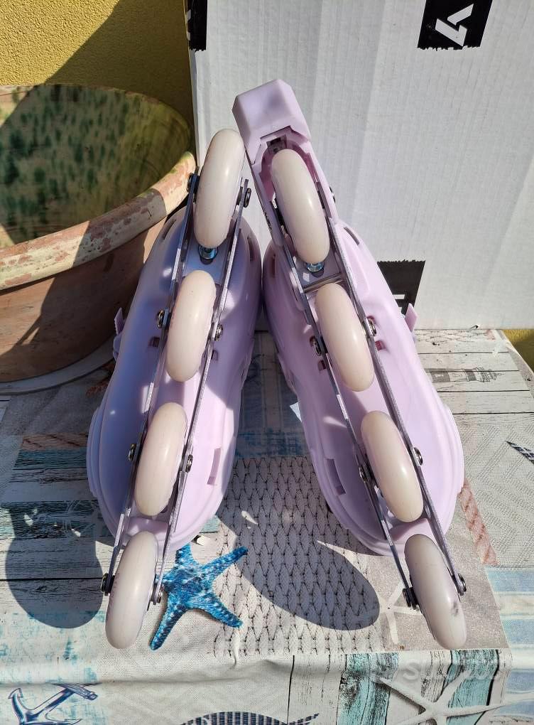 Pattini In Linea Per Bambini Regolabili In 4 Taglie, Ruote Luminose Arcobaleno Senza Batteria, Chiusura Sicura E Doppi Freni, Ideali Per Principianti, S/M/L