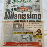 giornale originale 1989 corriere dello sport milan