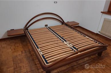 Letto, rete a doghe e comodini