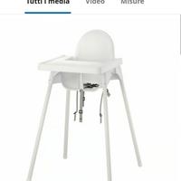 Seggiolone per bambini Ikea colore Rosso.