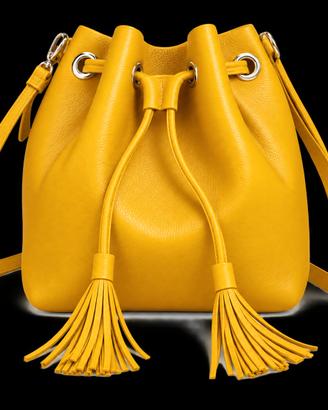 Borsa pelle fushia bianco nera