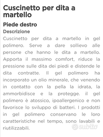 Cuscinetto per dita a martello in gel