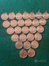 medaglie placcate oro con laccio tricolore lacci