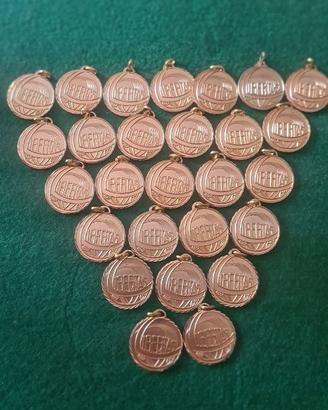 medaglie placcate oro con laccio tricolore lacci