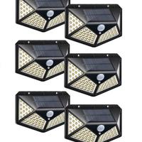 6 Faretti 100 led Energia Solare Sensore Movimento