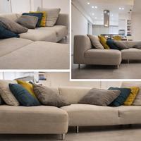 Divano angolare con chaise longue sfoderabile