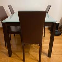 6 Sedie da pranzo in pelle