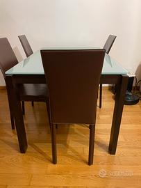 6 Sedie da pranzo in pelle