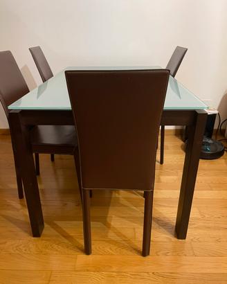 6 Sedie da pranzo in pelle