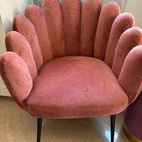 Poltrona velluto rosa