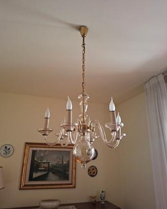 Lampadario in vetro soffiato