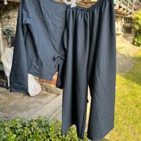 Completo 100% lana blue navy nuovo mai indoss