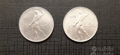 MONETE 50 LIRE VULCANO 1955-1956