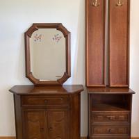 Set arredamento ingresso anni ‘90 legno noce scuro