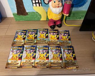 X10 bustine Pokemon 30th anniversario