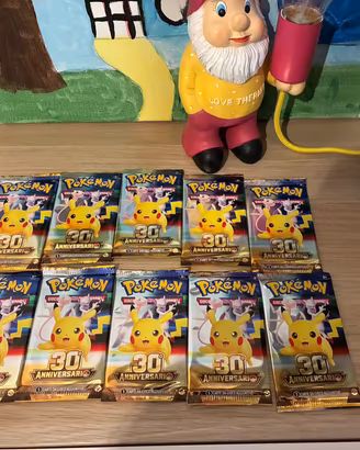 X10 bustine Pokemon 30th anniversario