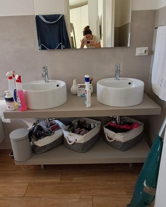 mobile bagno mensoloni doppi lavandini
