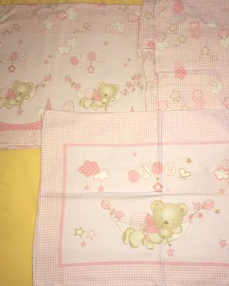 Set lenzuola flanella lettino culla - bimba