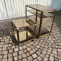 CARRELLO E TAVOLINO OTTONE