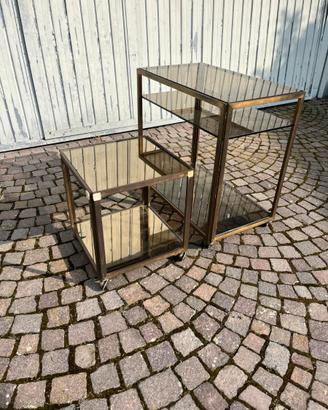 CARRELLO E TAVOLINO OTTONE