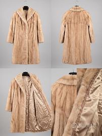 Cappotto in Vera Pelliccia di Visone Champagne
