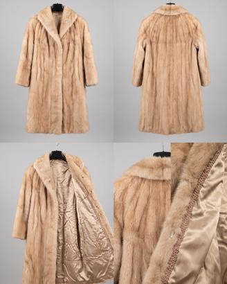 Cappotto in Vera Pelliccia di Visone Champagne