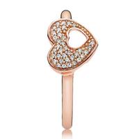 Anello Pandora a cuore con zirconcini 54