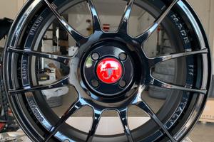 Cerchi in lega fiat 500 abarth r17 neri antr oro