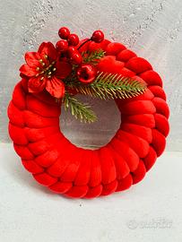 Ghirlanda tessuto marshmallow natale