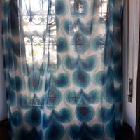 tende azzurre space age anni 70 vintage