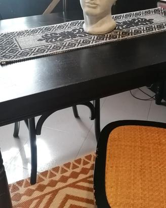 Tavolo rettangolare nero in legno di Paulownia