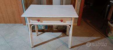 tavolo legno e bambu 