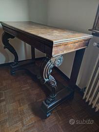 Consolle in ragade di noce di metà 800