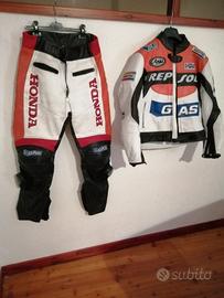 tuta moto intera in pelle