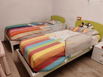 letti singoli con reti senza materassi 