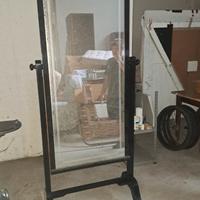 Specchio da terra in legno Vintage. 