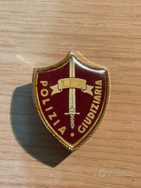 Spilla distintivo Polizia Giudiziaria vintage LFX
