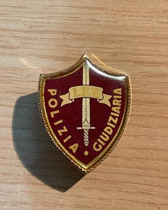Spilla distintivo Polizia Giudiziaria vintage LFX