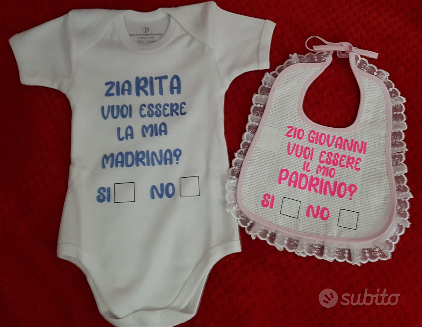 Body bimba Zia vuoi essere la mia madrina? SI o NO, PERSONALIZZATO