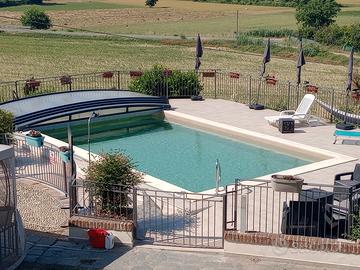 vedo copertura piscina in alluminio e policarb.