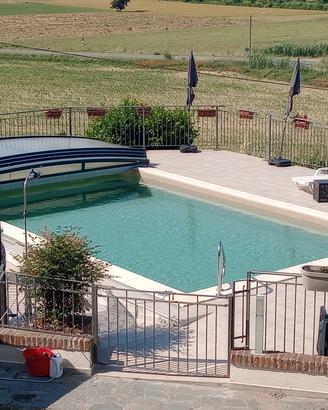 vedo copertura piscina in alluminio e policarb.