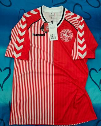 Maglia home calcio Danimarca Hummel 1986
